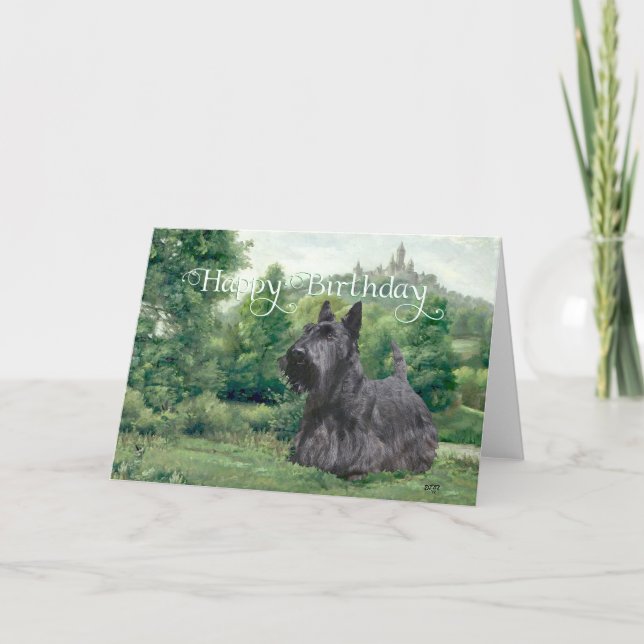 Scottish Terrier Birthday Card (Front)