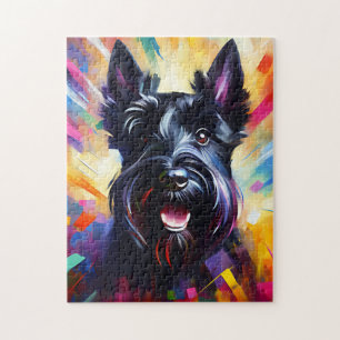 Scottish Terrier Black Dog Acrylic Print Dog Lover Jigsaw Puzzle