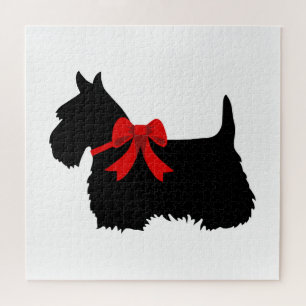 Scottish Terrier black sihouette heart/676 piece Jigsaw Puzzle