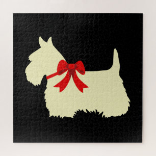 Scottish Terrier black sihouette heart/676 piece Jigsaw Puzzle