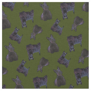 Scottish Terrier black sitting/standing/Odee green Fabric