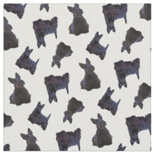 Scottish Terrier black sitting/standing/zaz PNG Fabric