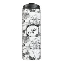 SCOTTISH Terrier Black Toile w/Monogram