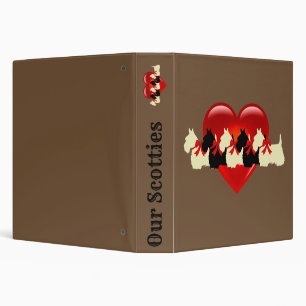 Scottish Terrier black/white silhouette heart Binder