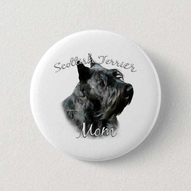 Scottish Terrier (blk) Mom 2 Inch Round Button (Front)