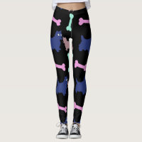Scottish Terrier Bones Choose B Colour Leggings