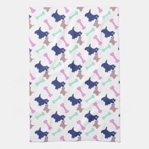 Scottish Terrier Bones choose colour Dog Towel 2