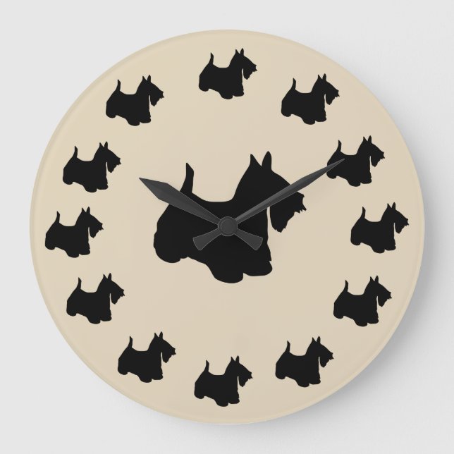 Scottish Terrier Breed Wall Decor Clock (Front)