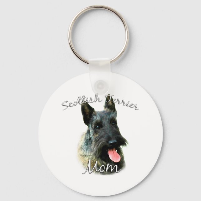 Scottish Terrier (brindle) Mom 2 Keychain (Front)
