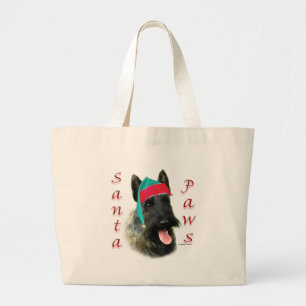Scottish Terrier (brindle) Santa Paws Large Tote Bag