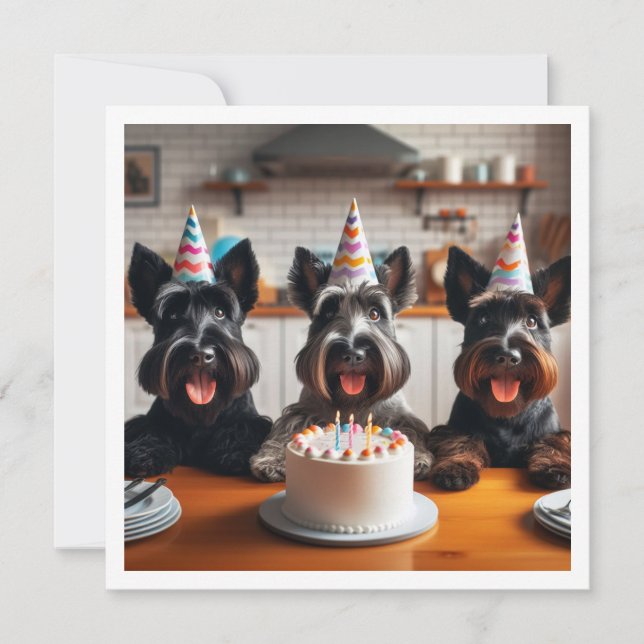 Scottish terrier card, Scottish terrier birthday Invitation (Front)
