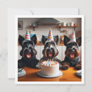 Scottish terrier card, Scottish terrier birthday Invitation