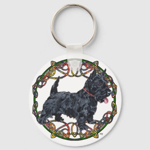 Scottish Terrier Celtic Knotwork Keychain