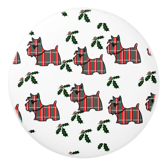Scottish Terrier Ceramic Knob (Front)