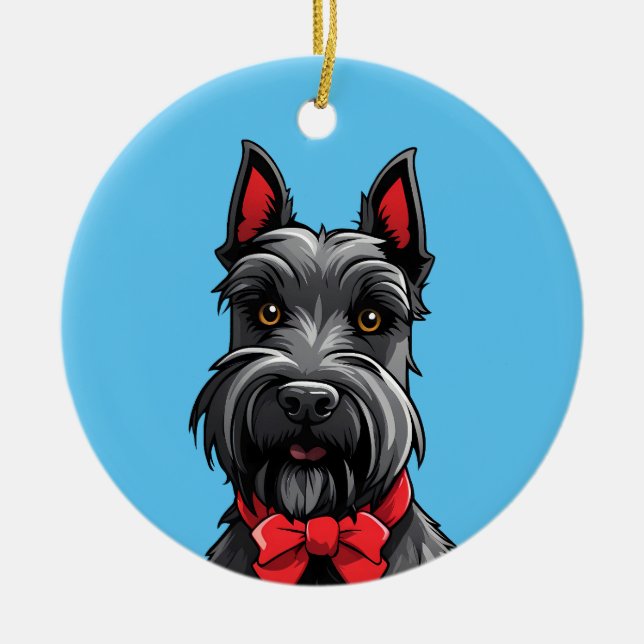 Scottish Terrier Ceramic Ornament (Front)