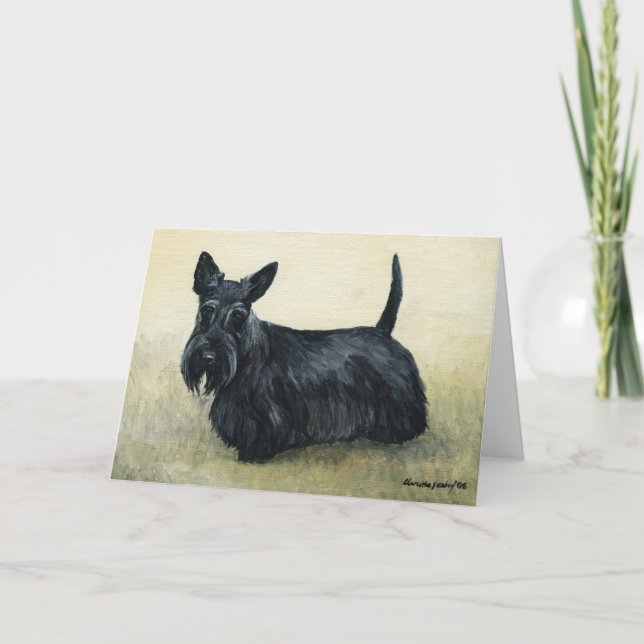 "Scottish Terrier" Chien Art Blank Carte pour note (Devant)