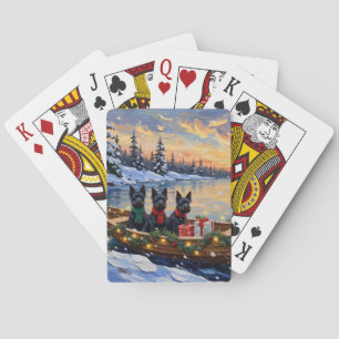Scottish Terrier Christmas Boat Holiday Playing Cards