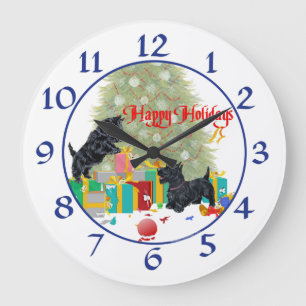 Scottish Terrier Christmas Clock