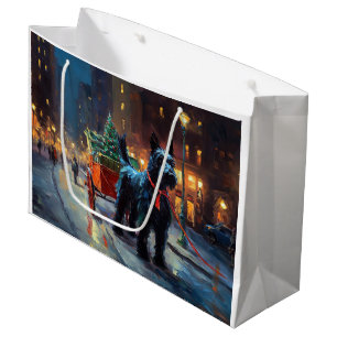 Scottish Terrier Christmas Festive Season  Large Gift Bag