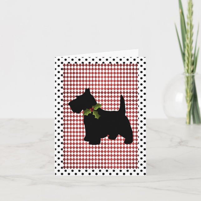 Scottish Terrier Christmas Fun Scottie Dog Custom Holiday Card (Front)