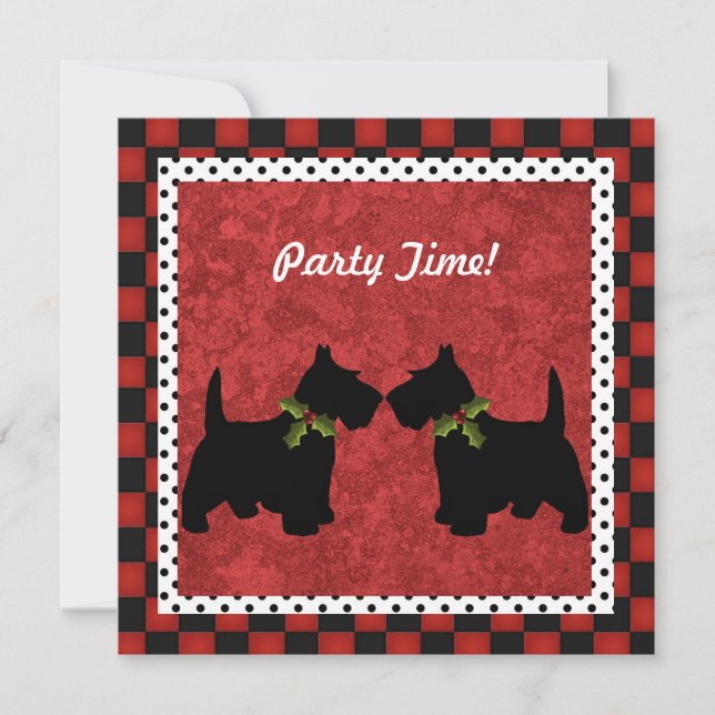 Scottish Terrier Christmas Fun Scottie Dog Custom Invitation (Front)