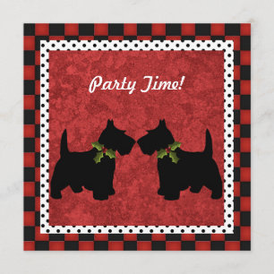 Scottish Terrier Christmas Fun Scottie Dog Custom Invitation