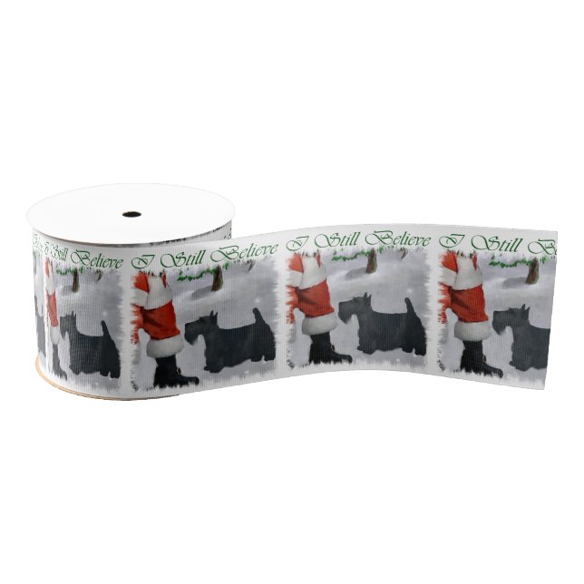 Scottish Terrier Christmas Grosgrain Ribbon (Spool)