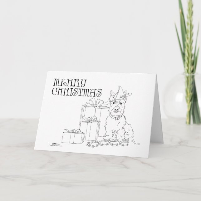 Scottish Terrier Christmas Holiday Card (Front)