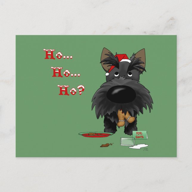 Scottish Terrier Christmas Holiday Postcard (Front)