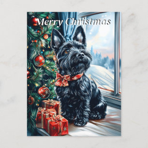 Scottish Terrier Christmas Holiday Postcard