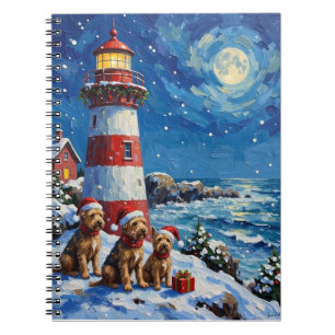 Scottish Terrier Christmas Lighthouse Holiday Notebook