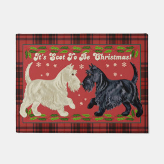 Scottish Terrier Christmas mat