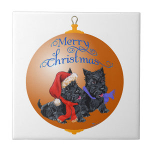 Scottish Terrier Christmas Ornament Tile