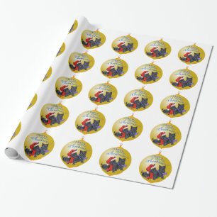 Scottish Terrier Christmas Ornament Wrapping Paper