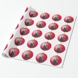 Scottish Terrier Christmas Ornament Wrapping Paper