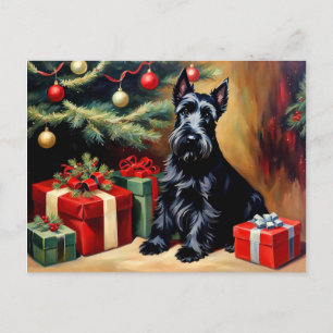 Scottish Terrier Christmas Postcard