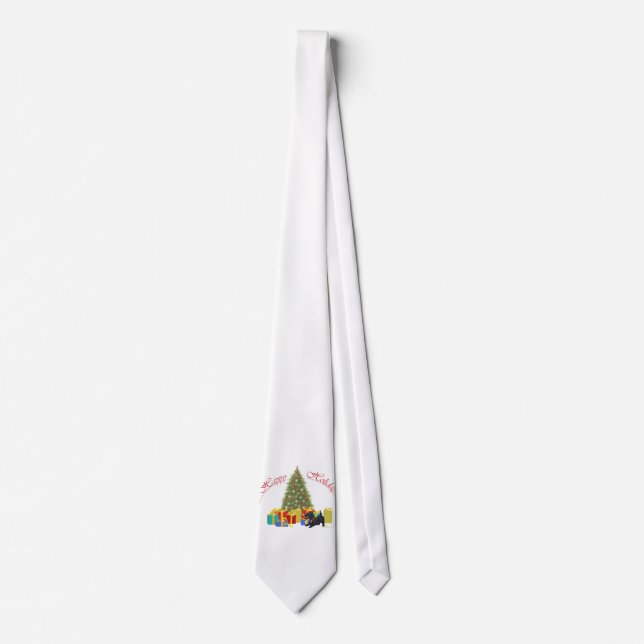 Scottish Terrier Christmas Tie (Front)