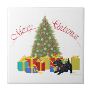 Scottish Terrier Christmas Tile