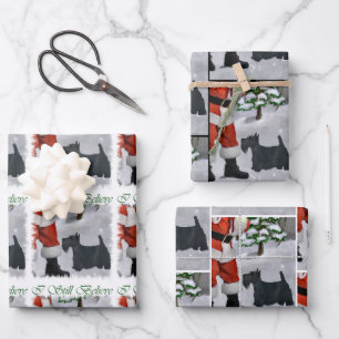 Scottish Terrier Christmas Wrapping Paper Sheet