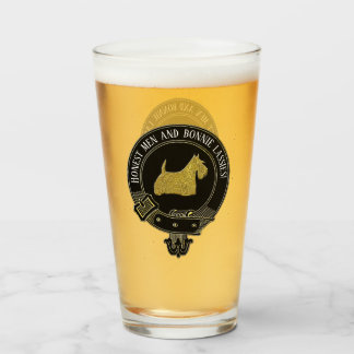 Scottish Terrier Clan Crest and Toast Glass