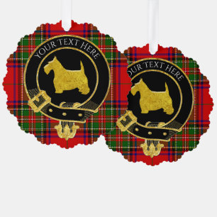 Scottish Terrier Clan Crest Tartan Ornament Card