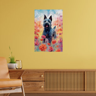 Scottish Terrier colourful watercolor artwork Poster