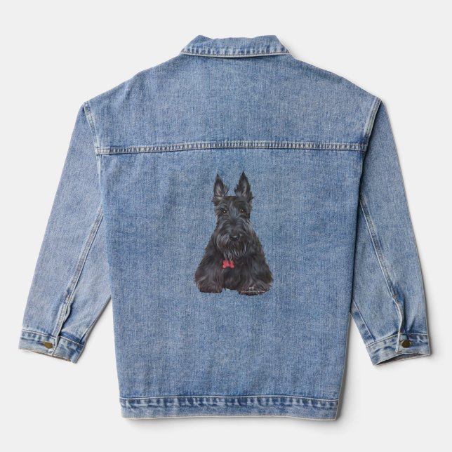 Scottish Terrier Denim Jacket (Back)