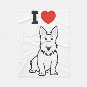 Scottish Terrier Dog Cartoon Fleece Blanket