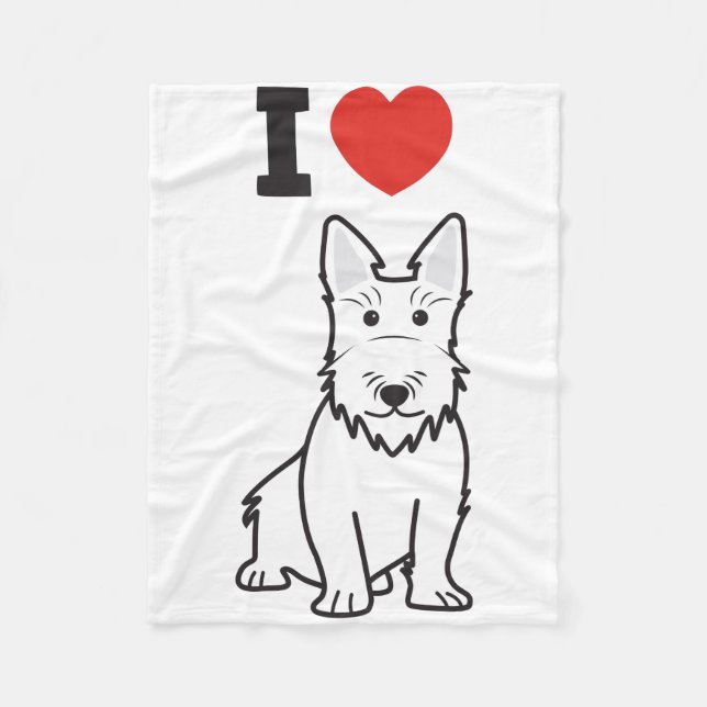Scottish Terrier Dog Cartoon Fleece Blanket (Front)