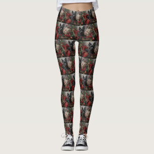 Scottish Terrier Dog Christmas Festive Leggings