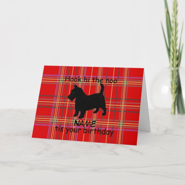 Scottish Terrier Dog Customize Card, Scots dialect Card (Front)