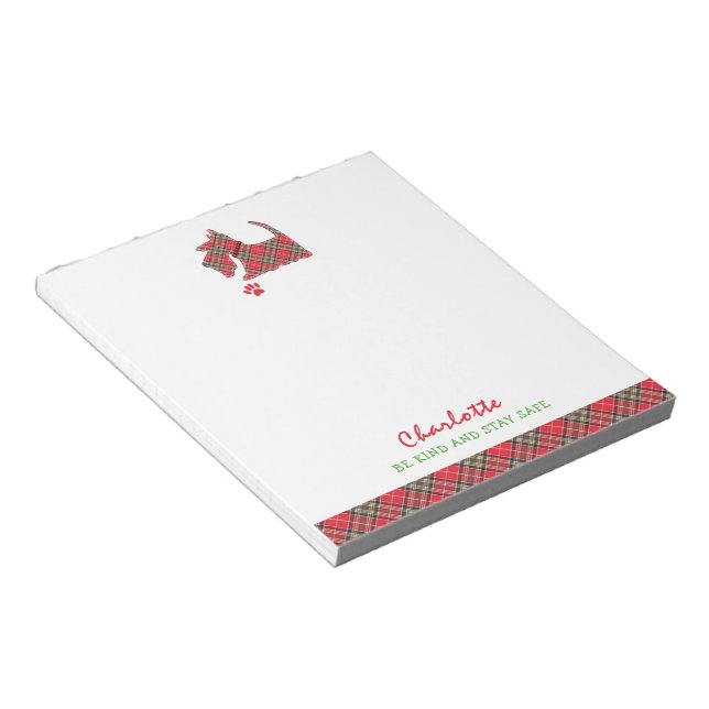 Scottish Terrier Dog Cute Personalized Notepad (Angled)
