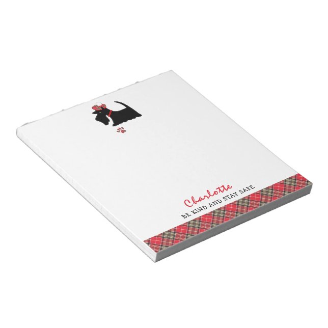 Scottish Terrier Dog Cute Personalized Notepad (Angled)