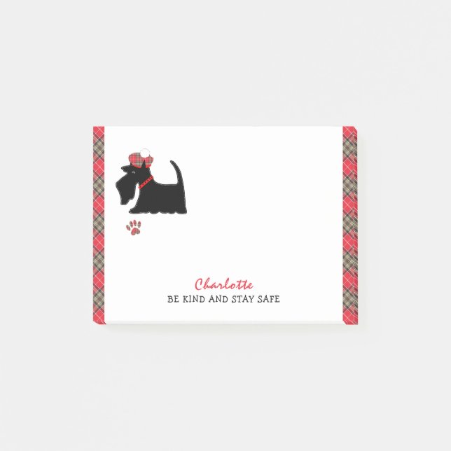Scottish Terrier Dog Cute Personalized Post-it Notes (Front)